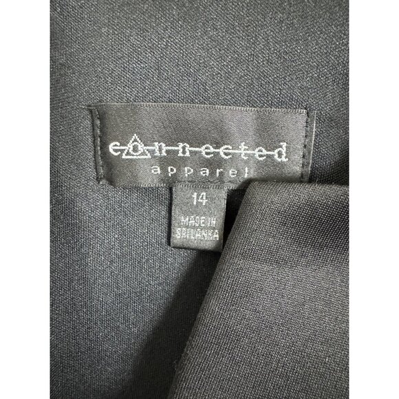 Connected Apparel Black Light Pink Panel Scuba Sheath Dress Size 14 Classy Women - Picture 4 of 5